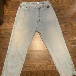 Harley Davidson Mens Relaxed Blue Jeans 36x32 Black Label